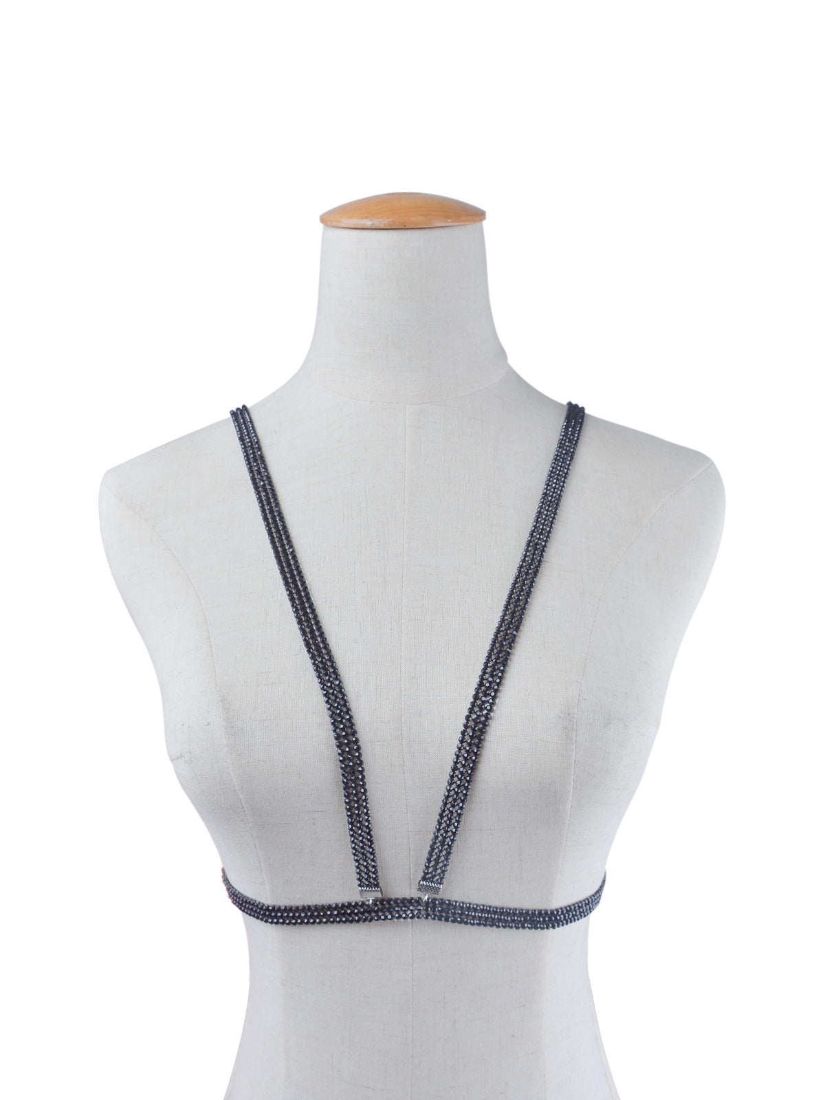 Women’s Rhinestone Strap Chest Body Chain – Diamond-Encrusted Aluminum Mesh Statement Jewelry, 6 Styles