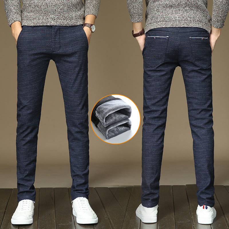 Men’s Thickened Fleece Pants – Warm Winter Casual Trousers