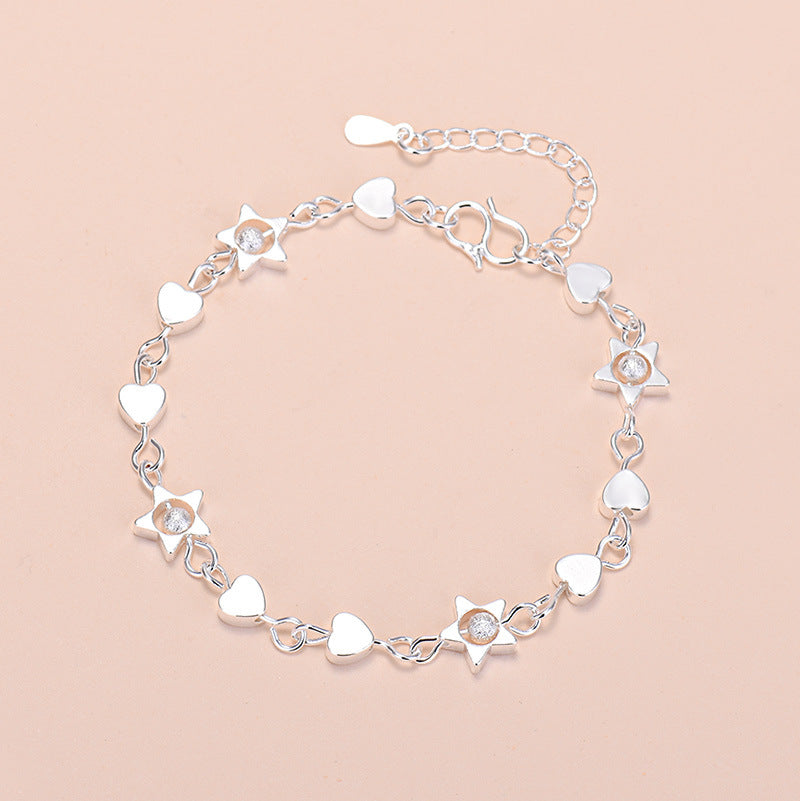 Women’s Geometric Heart Bracelet – Gold & Silver Stainless Steel Love Jewelry