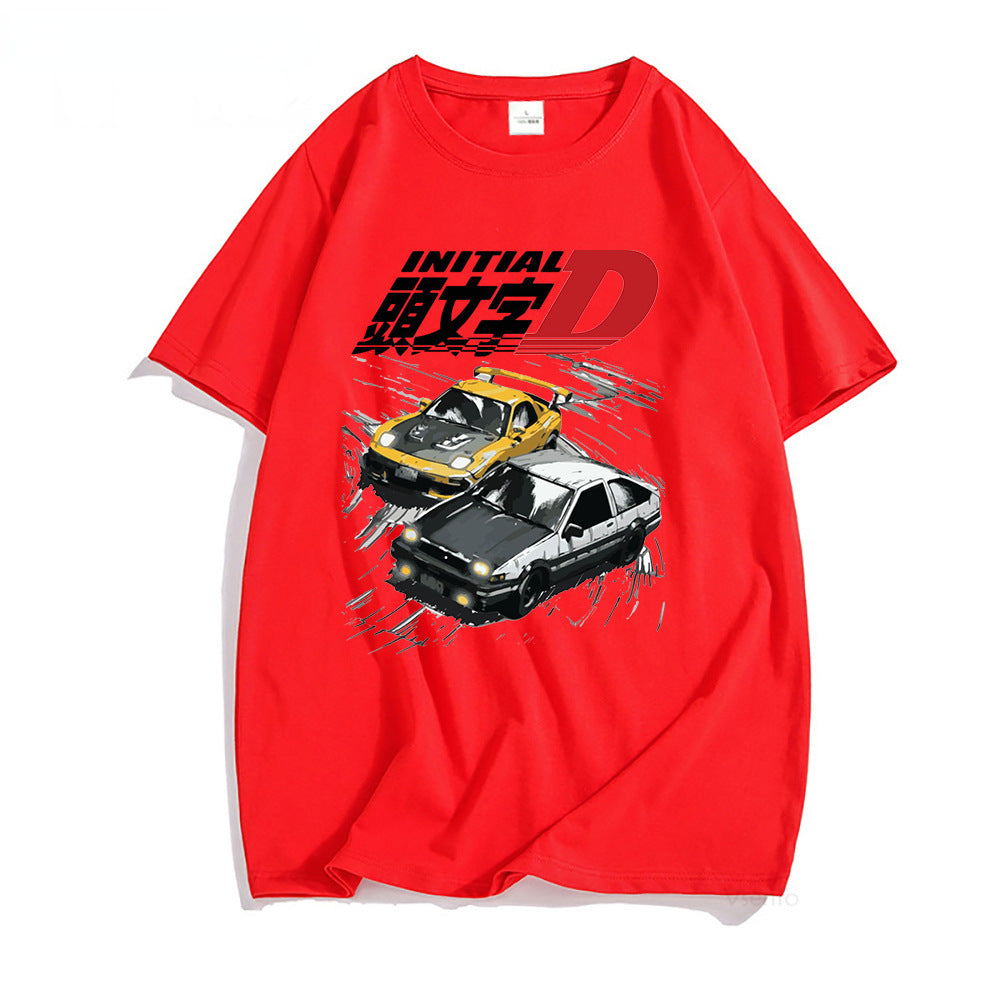 Men’s AE86 Initial D Anime T-Shirt – Japanese Car Racing Graphic Summer Tee, XS–4XL