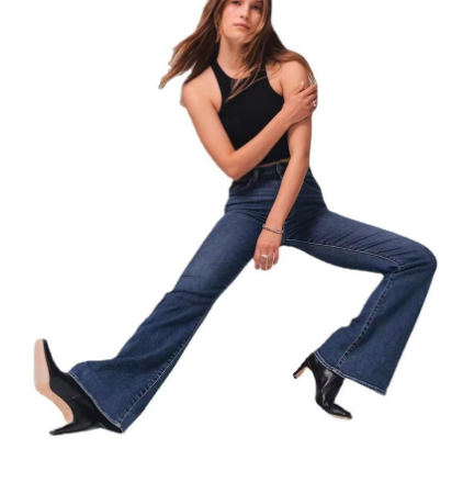 Women’s Casual Solid Color Jeans – Cotton Medium-Stretch Dark Blue & Light Gray Denim, S–4XL