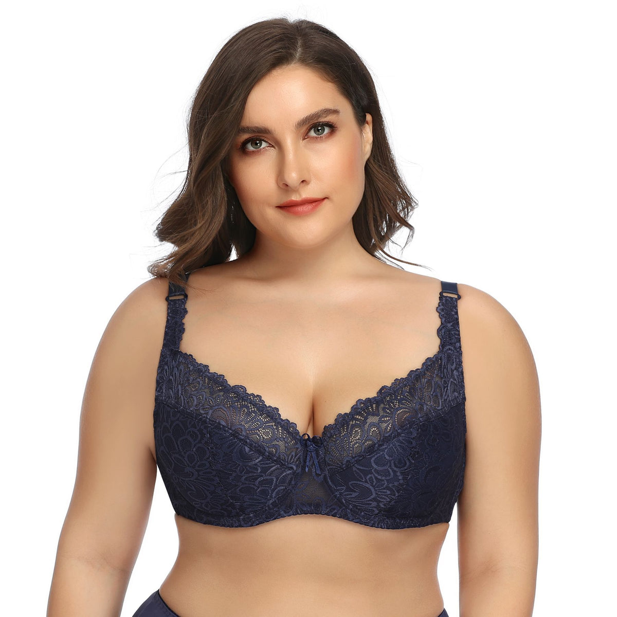 New Plus Size Lace Underwire Bra for Women – Supportive Full Coverage Lingerie