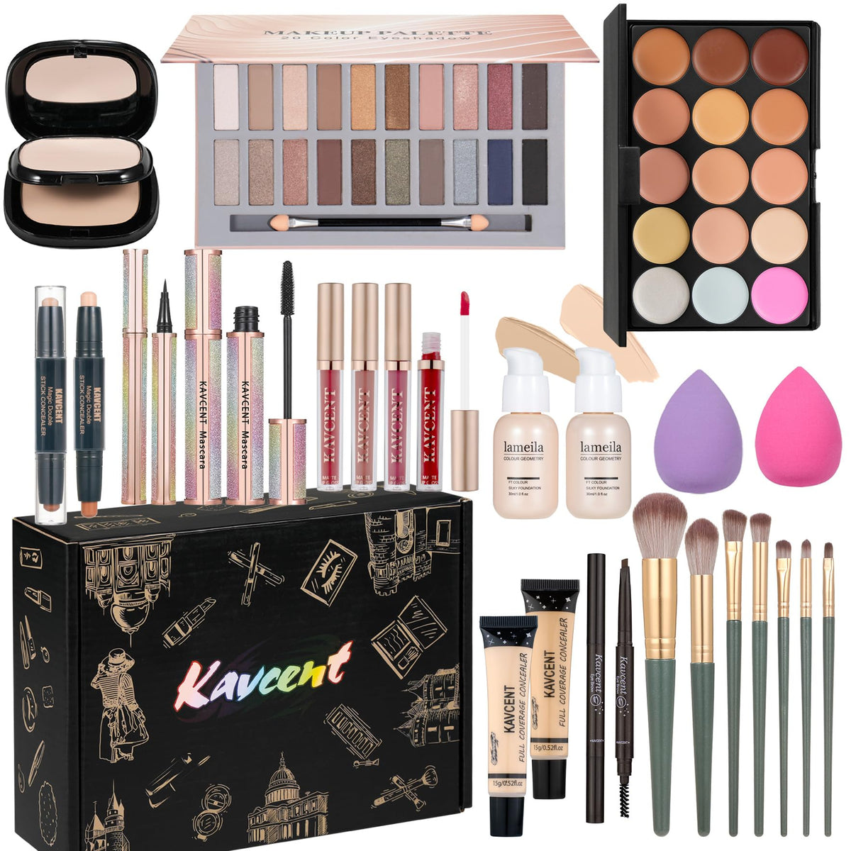 Full Makeup Kit for Women & Teens – 20-Color Eyeshadow Gift Set