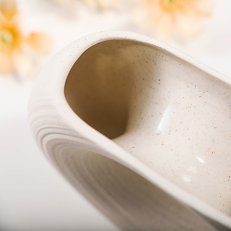 European Ceramic Flower Vase Collection – Textured Nordic Accent for Modern Home Decor