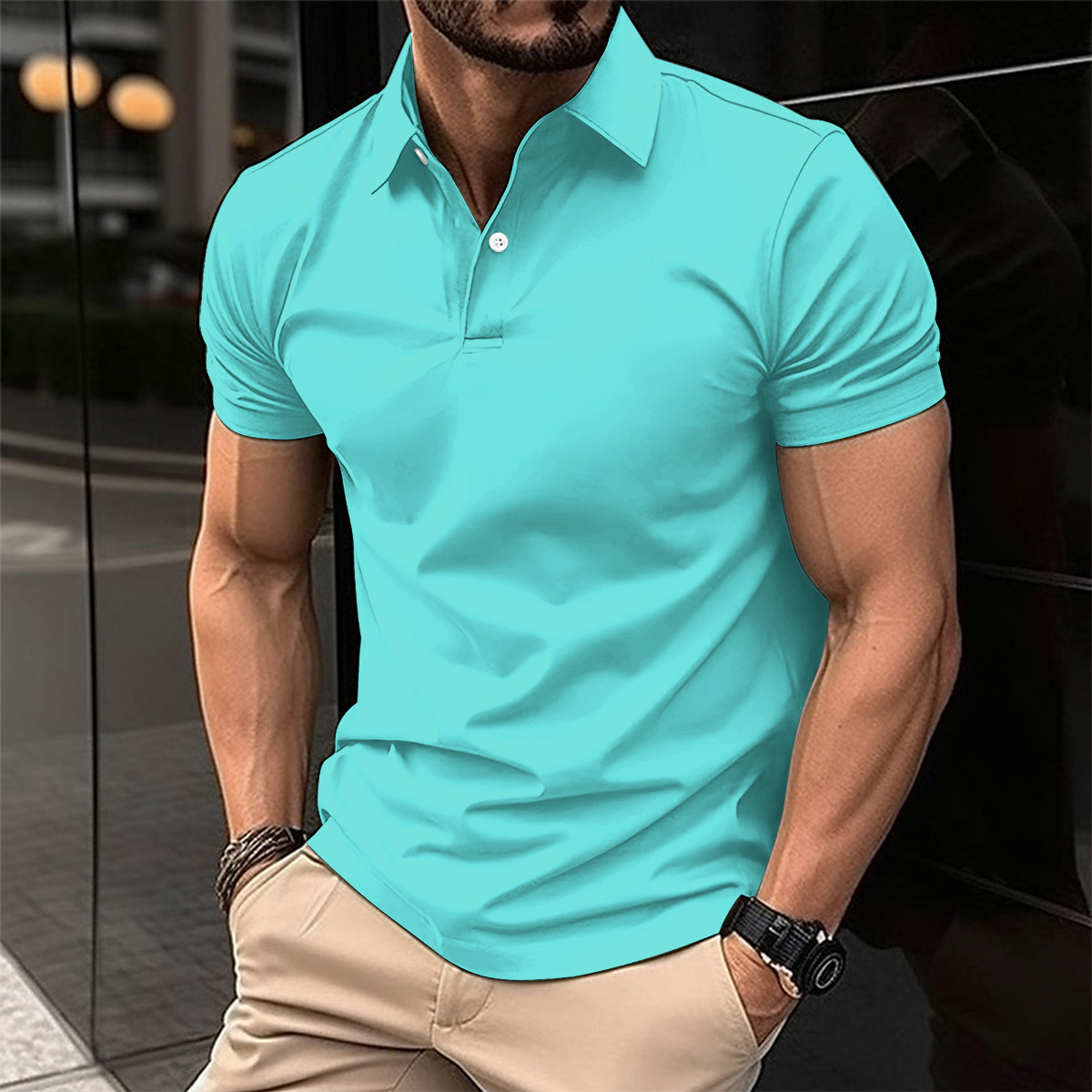 Men’s Short Sleeve Cotton Blend Polo Shirt – Classic Casual Summer Polo, S–3XL