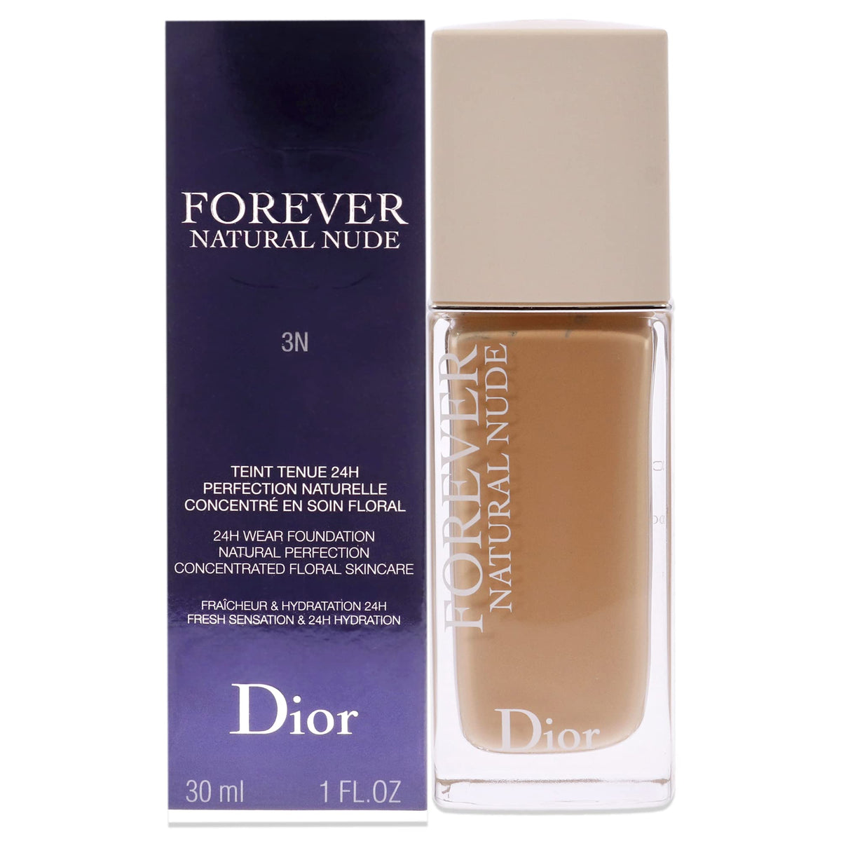 Dior Forever Natural Nude Foundation 3N Neutral – Longwear Natural Luminous Finish, 1 oz