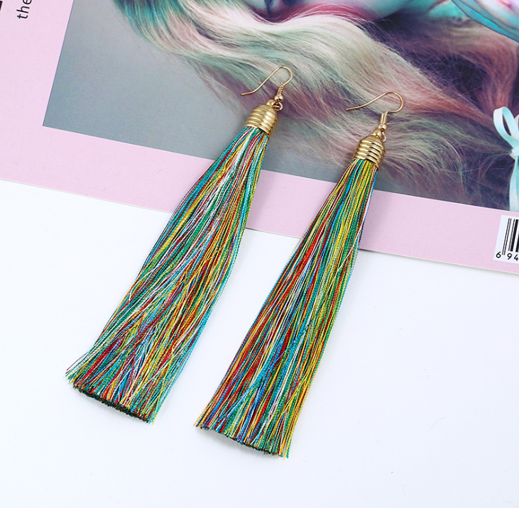 Long Tassel Dangle Earrings for Women – Elegant Statement Jewelry
