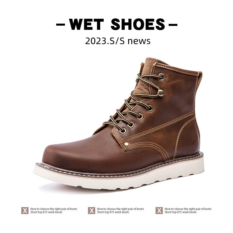 Men’s Vintage Fleece-Lined Martin Boots – Warm Winter Casual Footwear