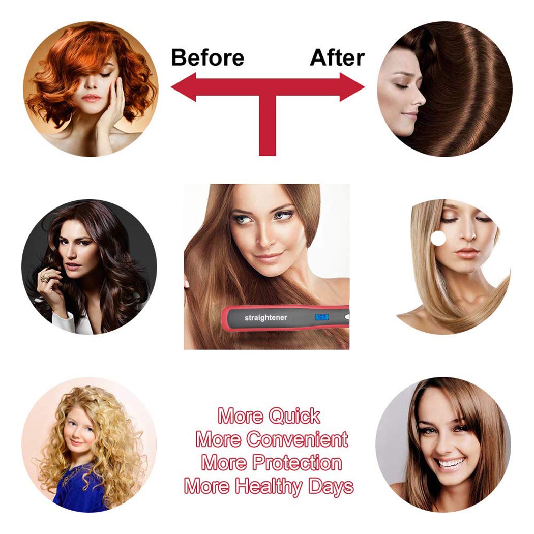 Straightening Brush – 2-in-1 Ceramic Hair Straightener & Curling Tool
