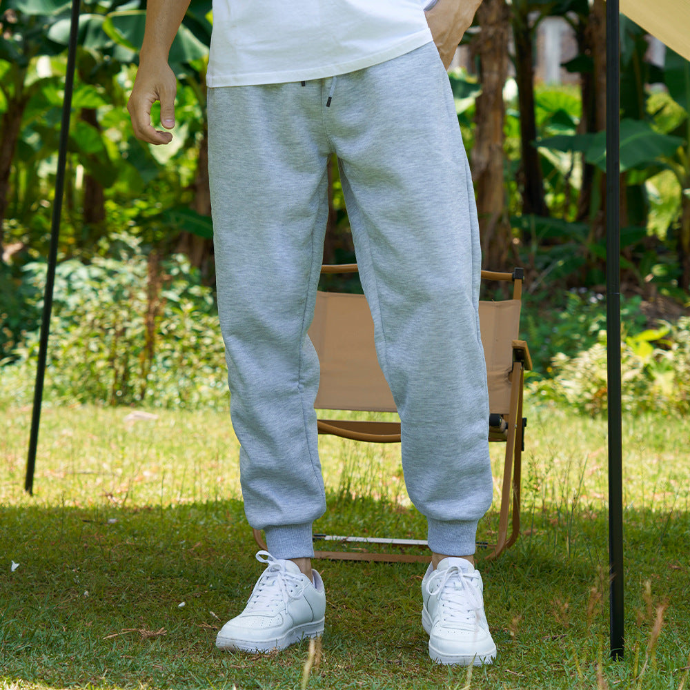 Men’s Drawstring Fleece Pants – Solid Color Casual Winter Trousers