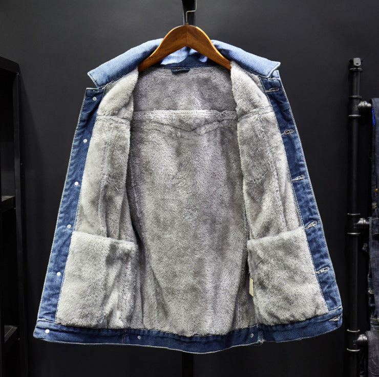 Men’s Winter Denim Jacket with Fleece Lining – USA
