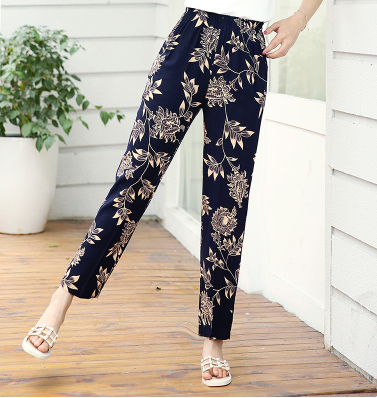 Women’s Loose High-Waist Casual Pants – Lightweight Cropped Straight-Leg Harem Trousers, XL–5XL
