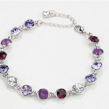 Women’s Crystal Fashion Bracelet – Gold & Platinum Colorful Statement Jewelry