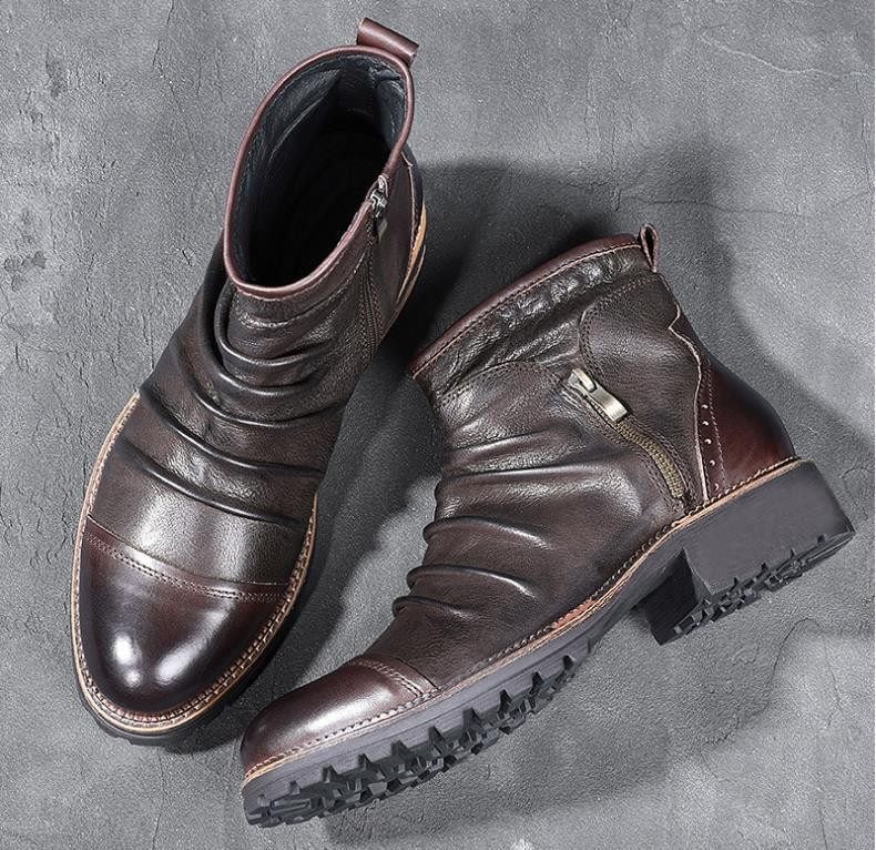 Men's Leather Cowboy Martin Boots