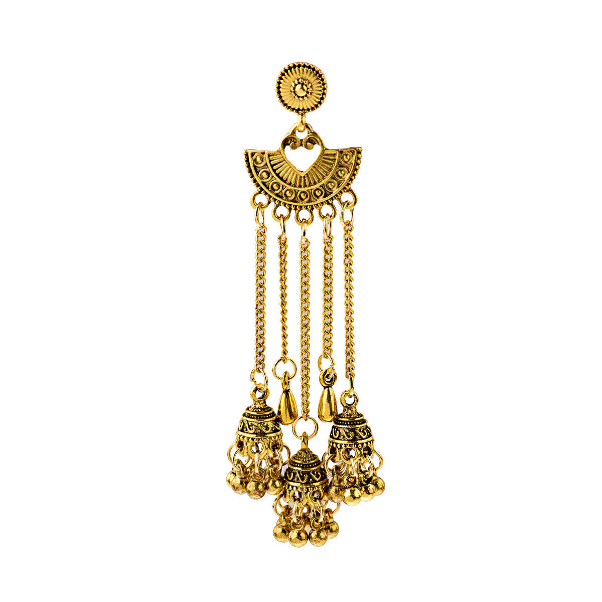 Vintage Bohemian Heart Tassel Earrings for Women – Romantic Boho Dangle Jewelry