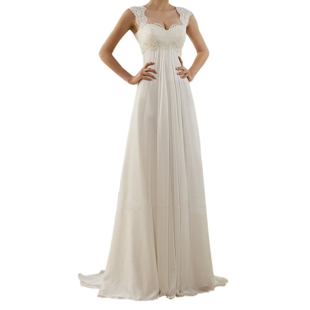 Women’s Lace Panel Maxi Dress – Elegant Floor-Length Evening Gown S–5XL