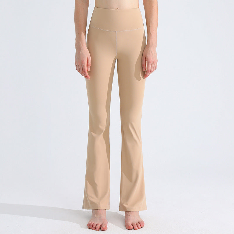Women’s Antibacterial High-Elastic Yoga Pants – Quick-Dry Nude-Feel Flared Fitness Leggings, S–XL