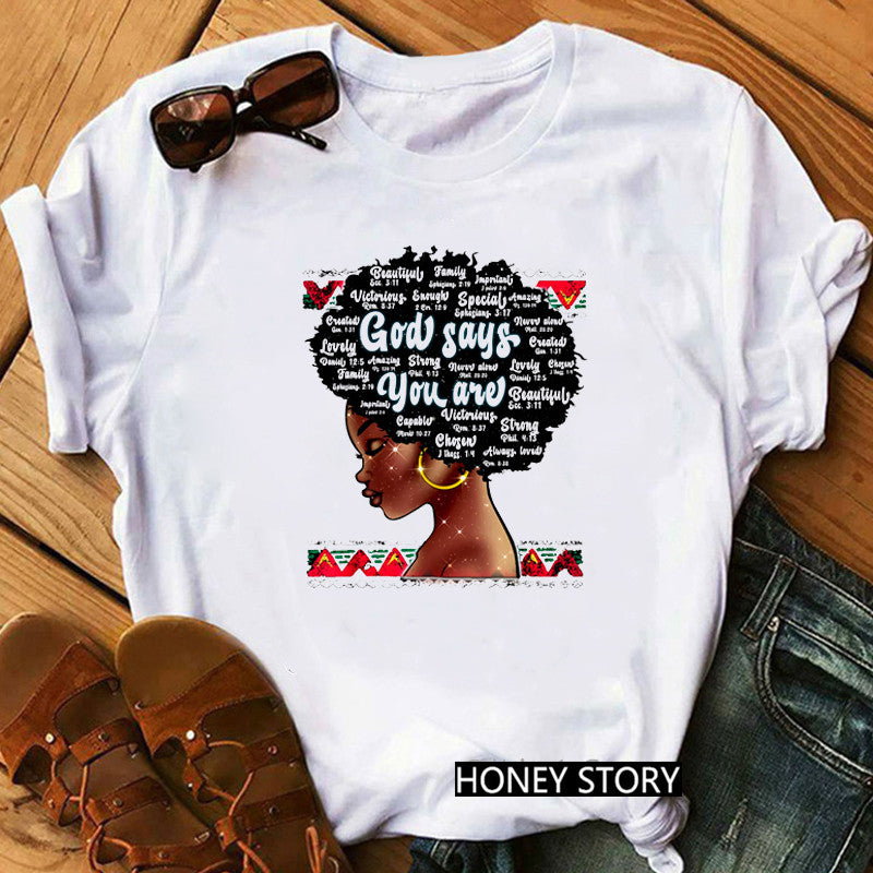 Black Girl Feminism Short Sleeve T-Shirt for Women