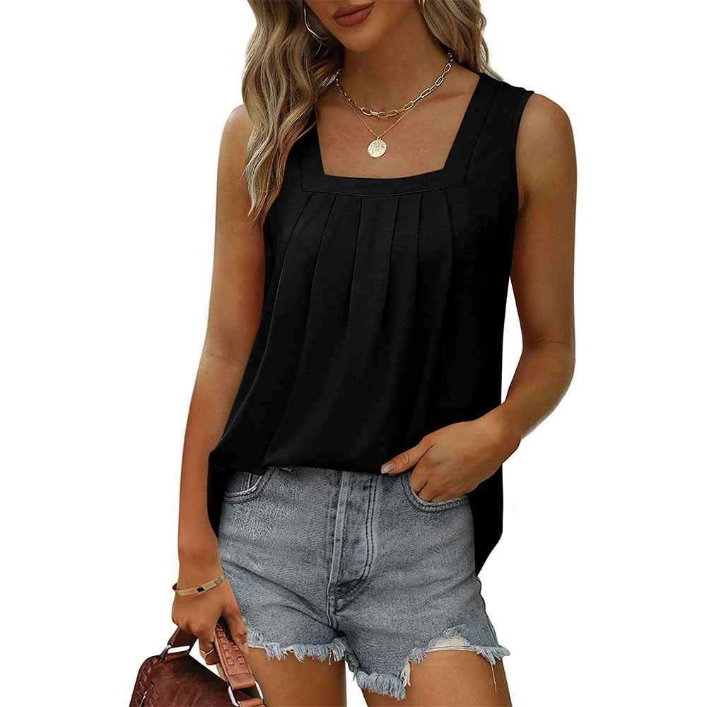 Women’s Square Neck Tank Top – Sleeveless Casual Summer Leisure Top