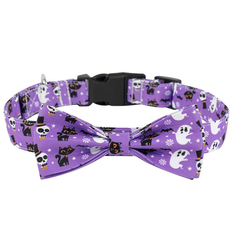 Halloween Dog Collar – Adjustable Spooky Cartoon Pet Collar for Small to Large Dogs