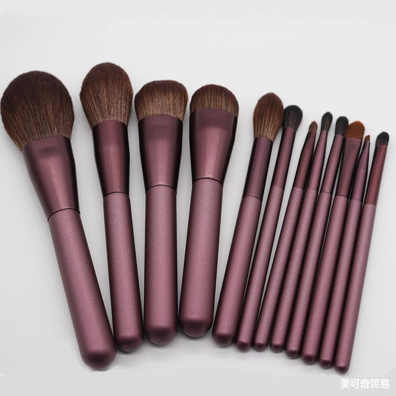 12-Piece Beginner Makeup Brush Set with Animal Hair