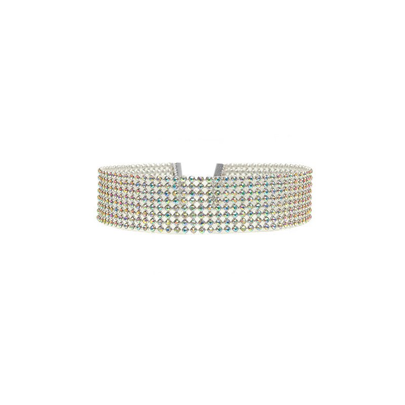 Trendy Choker Necklace with Full Rhinestone Design