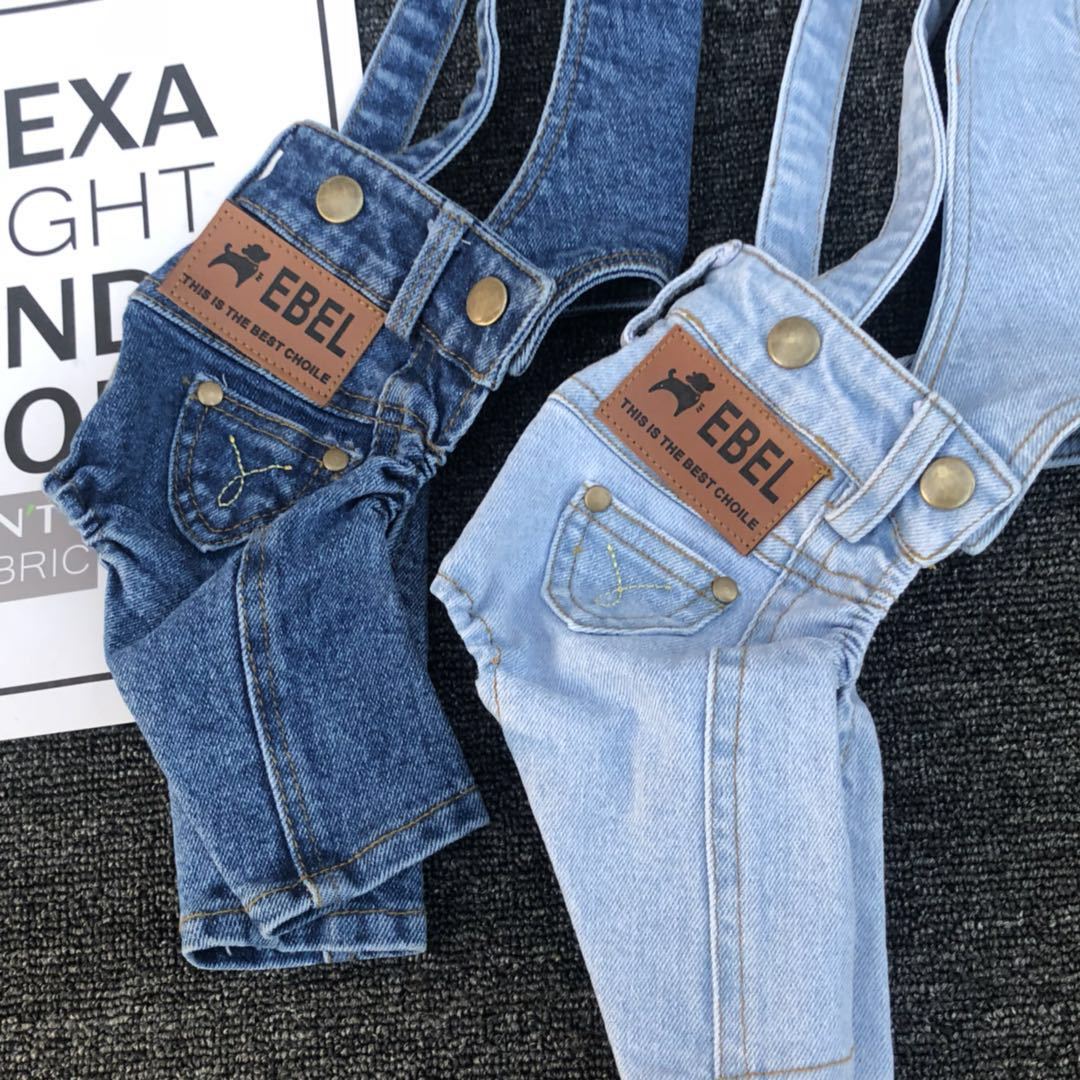 Dog Denim Overalls – Stylish Spring & Autumn Pet Jumpsuit for Dogs