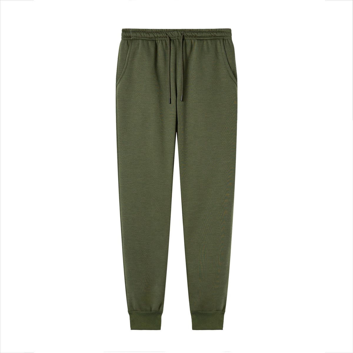 Men’s Drawstring Fleece Pants – Solid Color Casual Winter Trousers