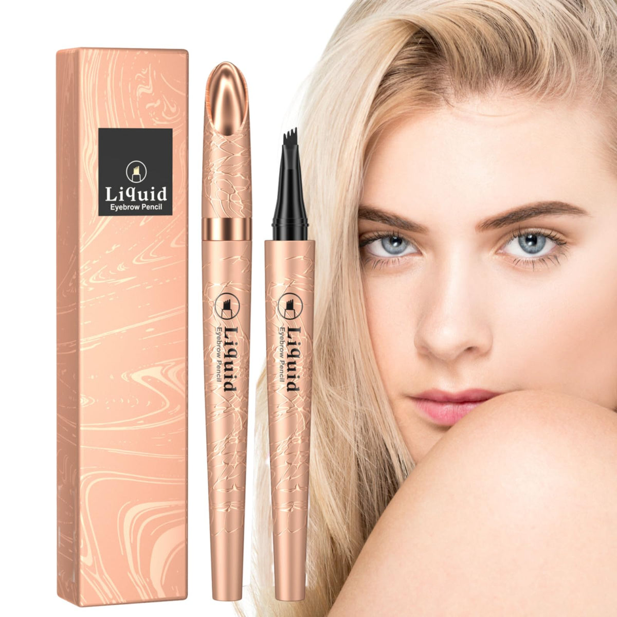 4-Tip Microblade Eyebrow Pencil – Waterproof & Smudge-Proof Brow Pen