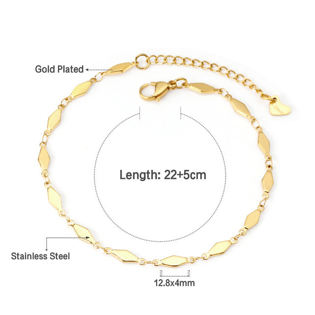Stainless Steel Casual Retro Beach Anklet for Women