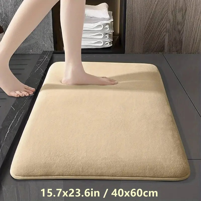 Absorbent Velvet Bathroom Floor Mat – Soft Non-Slip Bath Rug