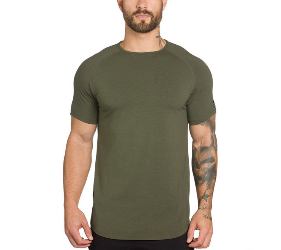 Men’s Quick-Dry Basketball Training T-Shirt – Cotton Stretch Athletic Workout Shirt