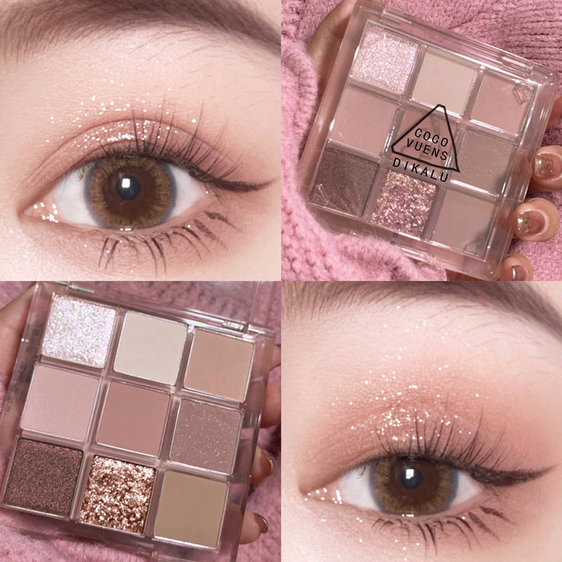 DIKALU Sunset Glow 9-Color Eyeshadow Palette – Matte & Shimmer