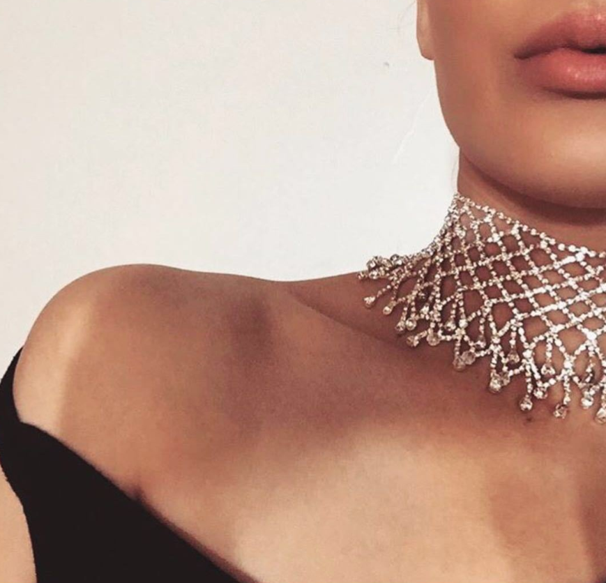 Rhinestone Tassel Necklace