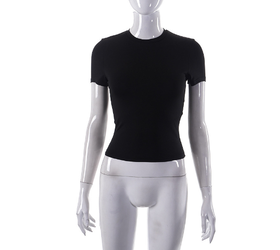 Casual Solid Color Cropped T-Shirt for Women
