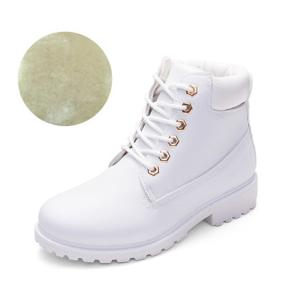 Women’s Pink Martin Boots – Flat Leather-Style Ankle Boots