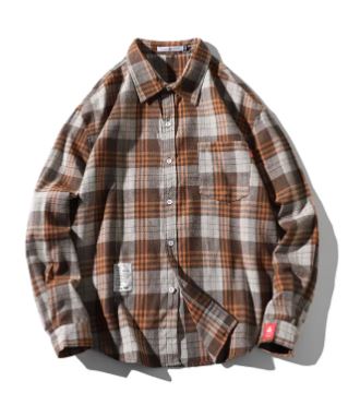 Unisex Checkered Long Sleeve Shirt – Casual Plaid Layering Shirt, M–5XL