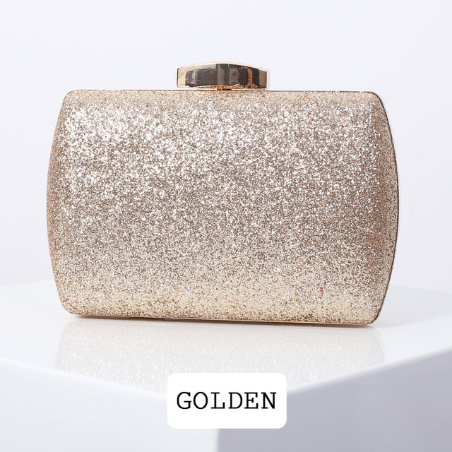 Luxury Golden Sequin Clutch Bag for Women – Sparkling Crossbody Evening Handbag with Secure Lock Closure