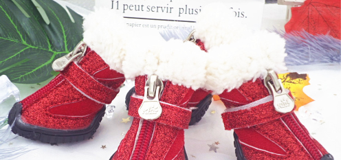 Warm Dog Snow Boots – Non-Slip Suede Winter Booties with Lamb Velvet Lining