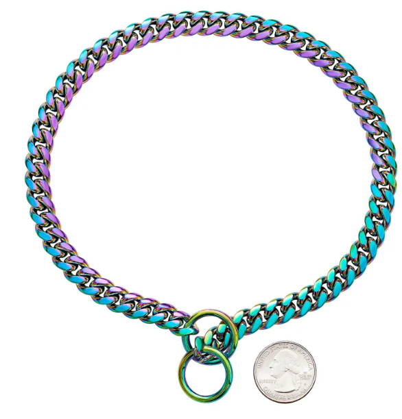 Stainless Steel Dog Chain Collar – Rust-Resistant Metal Pet Collar in 10–28 Inch Sizes