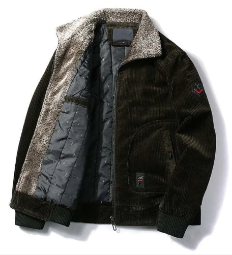 Men’s Plush Thick Cotton Padded Jacket – Warm Winter Casual Outerwear, 3 Colors, M–4XL