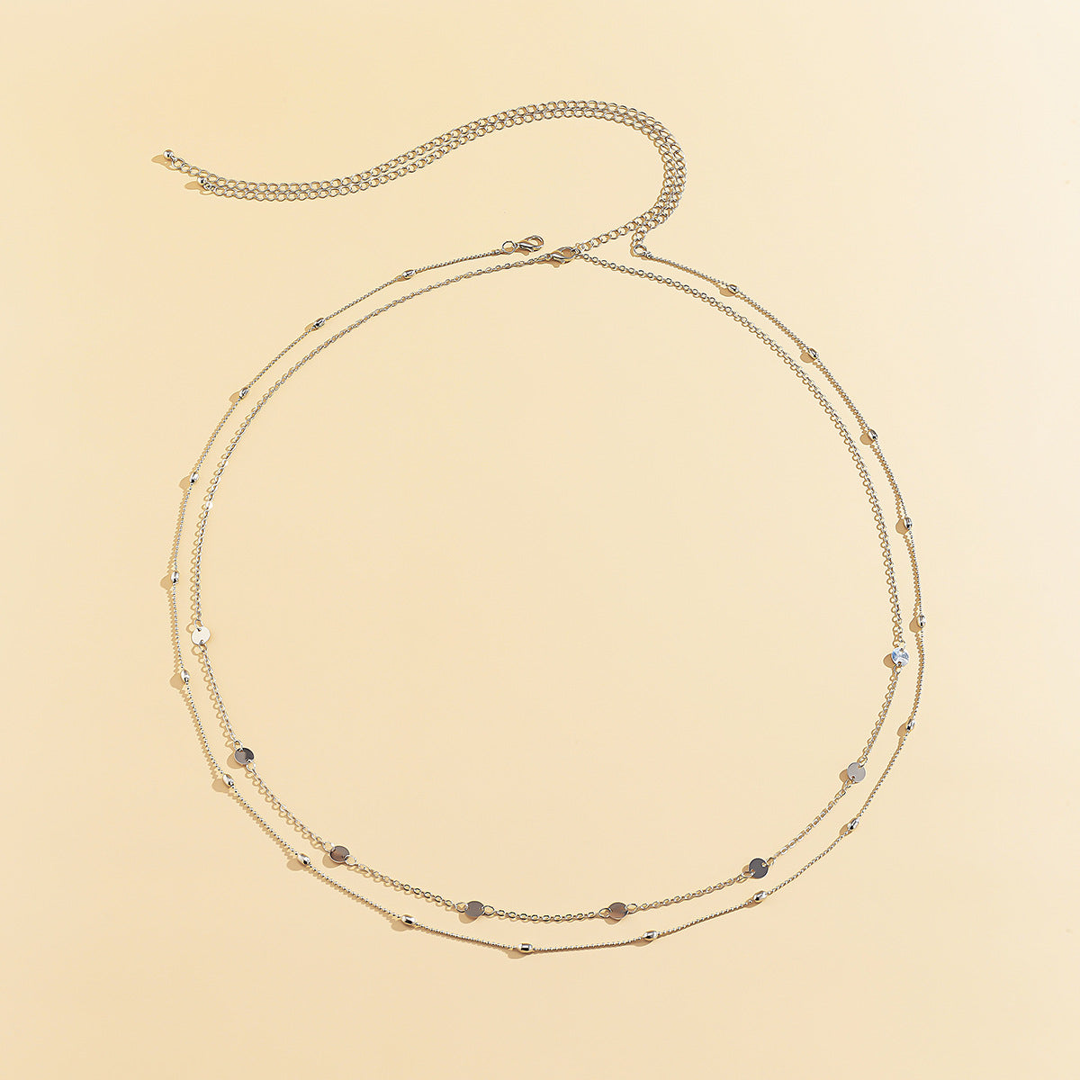 Women’s Vintage Geometric Double-Layer Body Chain – Lightweight Copper Jewelry, Gold & Silver