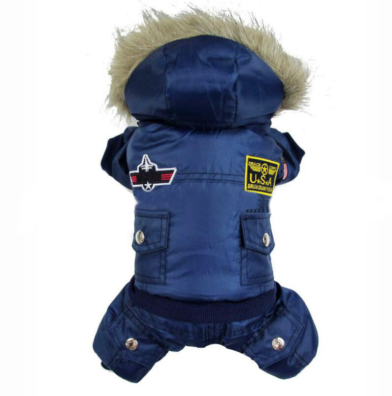 Hooded Dog Winter Jacket – Warm Fleece-Lined Windbreaker Pet Coat