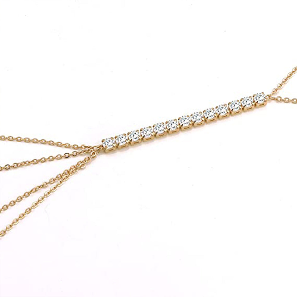 Women’s Rhinestone Chest Body Chain – Lightweight Gold & Silver Diamond-Studded Statement Jewelry