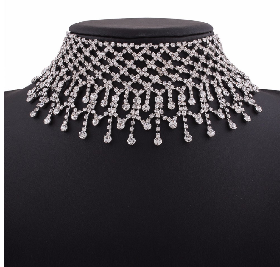 Rhinestone Tassel Necklace