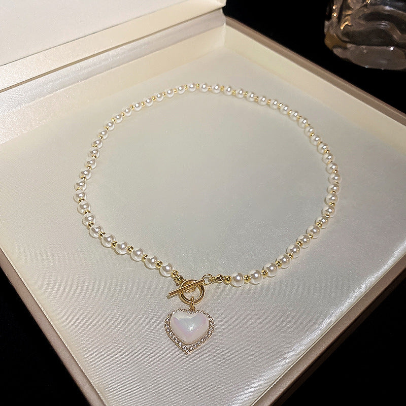 Korean Vintage Pearl Tassel Floral Bow Choker Necklace