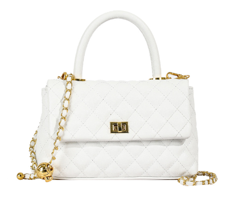 Diamond Check PU Handbag – Chic Wooden Ring Handle Women’s Shoulder Bag