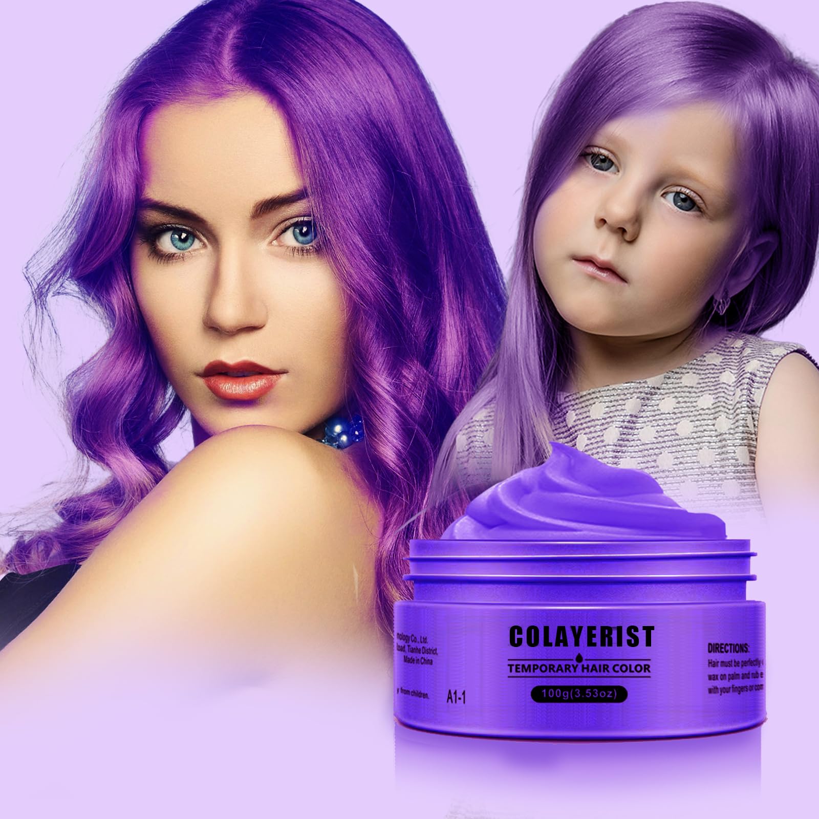 Colayerist Purple Hair Color Wax – Temporary Washable Hair Dye