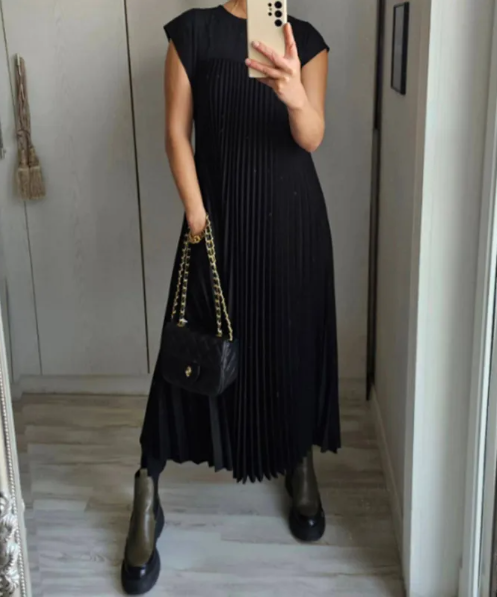 ChicEase Loose Solid Color Dress for Women – Relaxed Fit Casual Dress