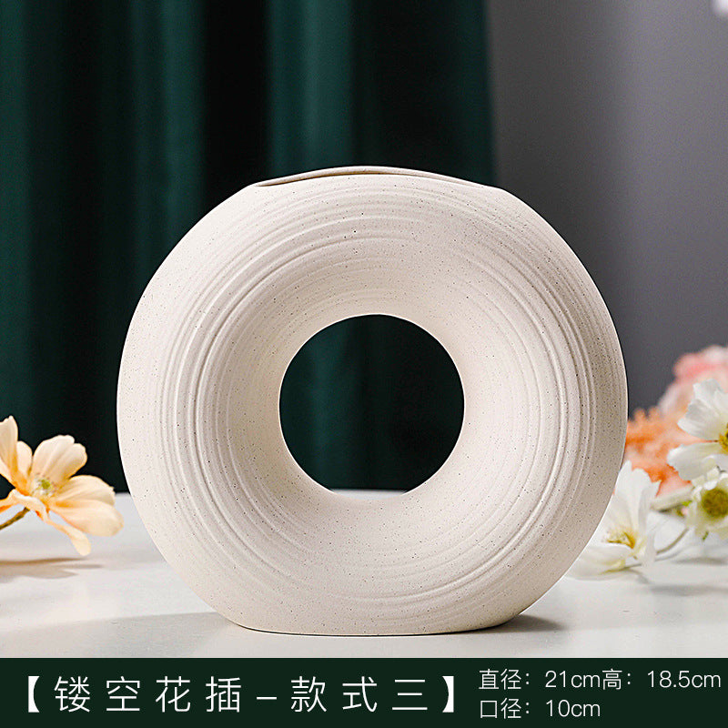 European Ceramic Flower Vase Collection – Textured Nordic Accent for Modern Home Decor